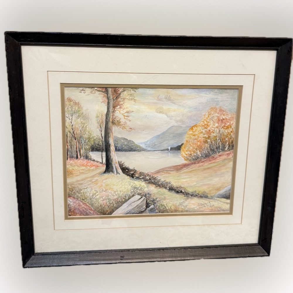 Vintage Original Watercolour Painting Signed by Artist James Balmer 1945